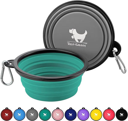 REST-EAZZZY Collapsible Travel Pet Bowl - 2-Pack