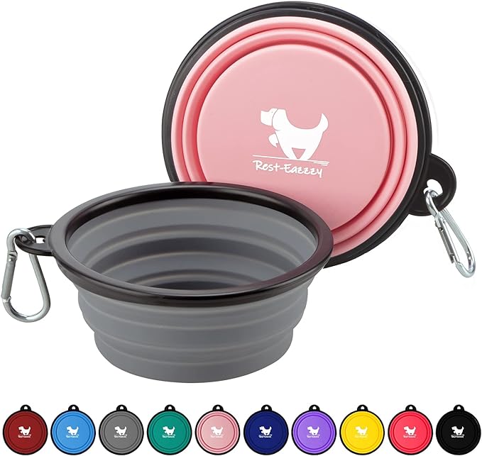 REST-EAZZZY Collapsible Travel Pet Bowl - 2-Pack