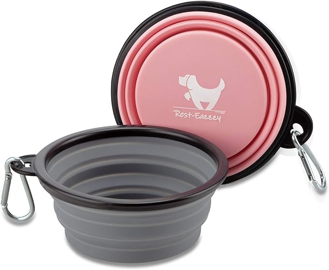 REST-EAZZZY Collapsible Travel Pet Bowl - 2-Pack