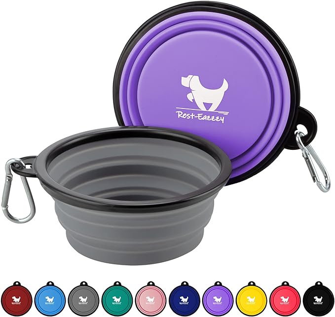 REST-EAZZZY Collapsible Travel Pet Bowl - 2-Pack