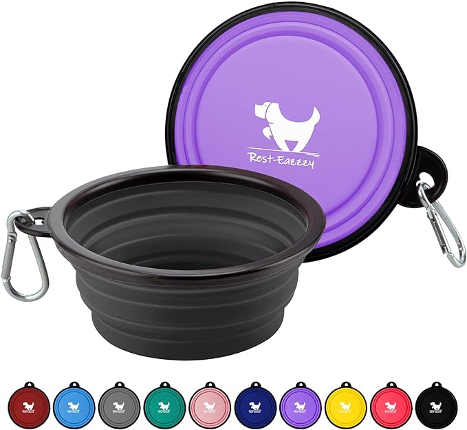 REST-EAZZZY Collapsible Travel Pet Bowl - 2-Pack