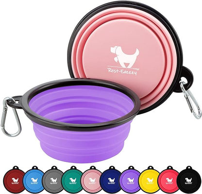 REST-EAZZZY Collapsible Travel Pet Bowl - 2-Pack