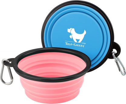 REST-EAZZZY Collapsible Travel Pet Bowl - 2-Pack