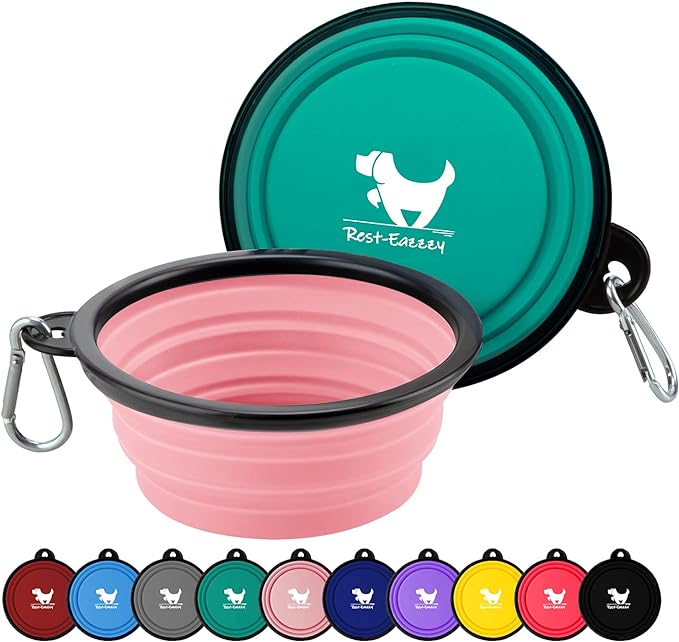 REST-EAZZZY Collapsible Travel Pet Bowl - 2-Pack