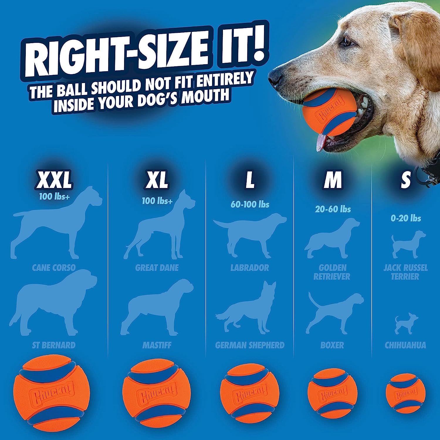 Manufacturer provided size chart