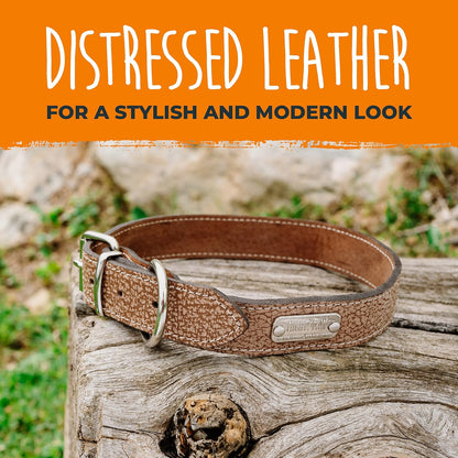 distressed leather for a stylish and modern look