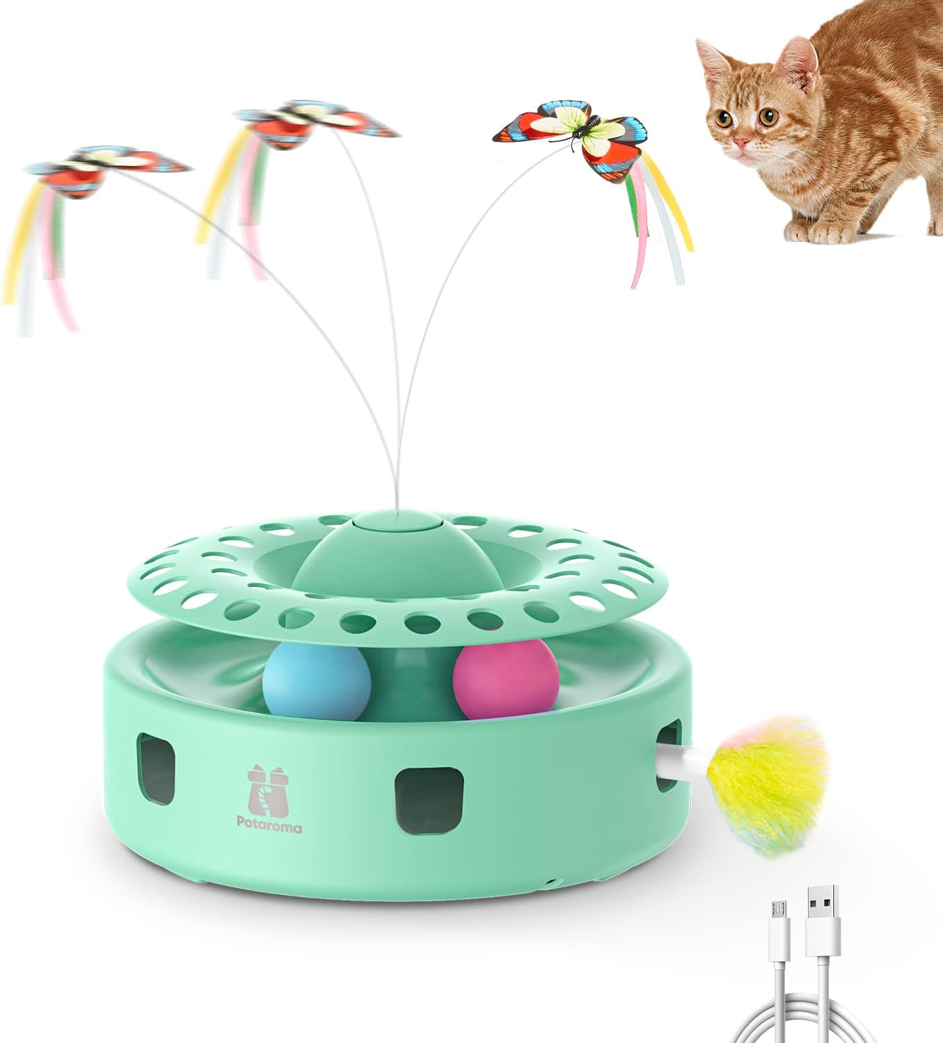 POTAROMA 3-in-1 Automatic Interactive Cat Toy