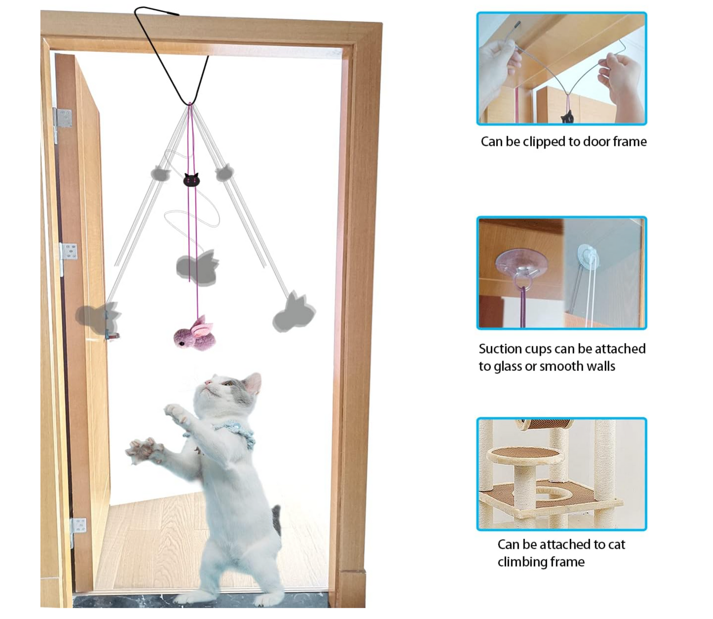 ZHP Teaser Wand Interactive Cat Toy Kit with Hanger