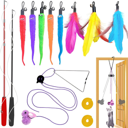 ZHP Teaser Wand Interactive Cat Toy Kit with Hanger