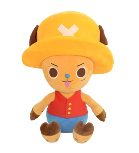 "Chopper" from One Piece anime plush toy in "Luffy" costume