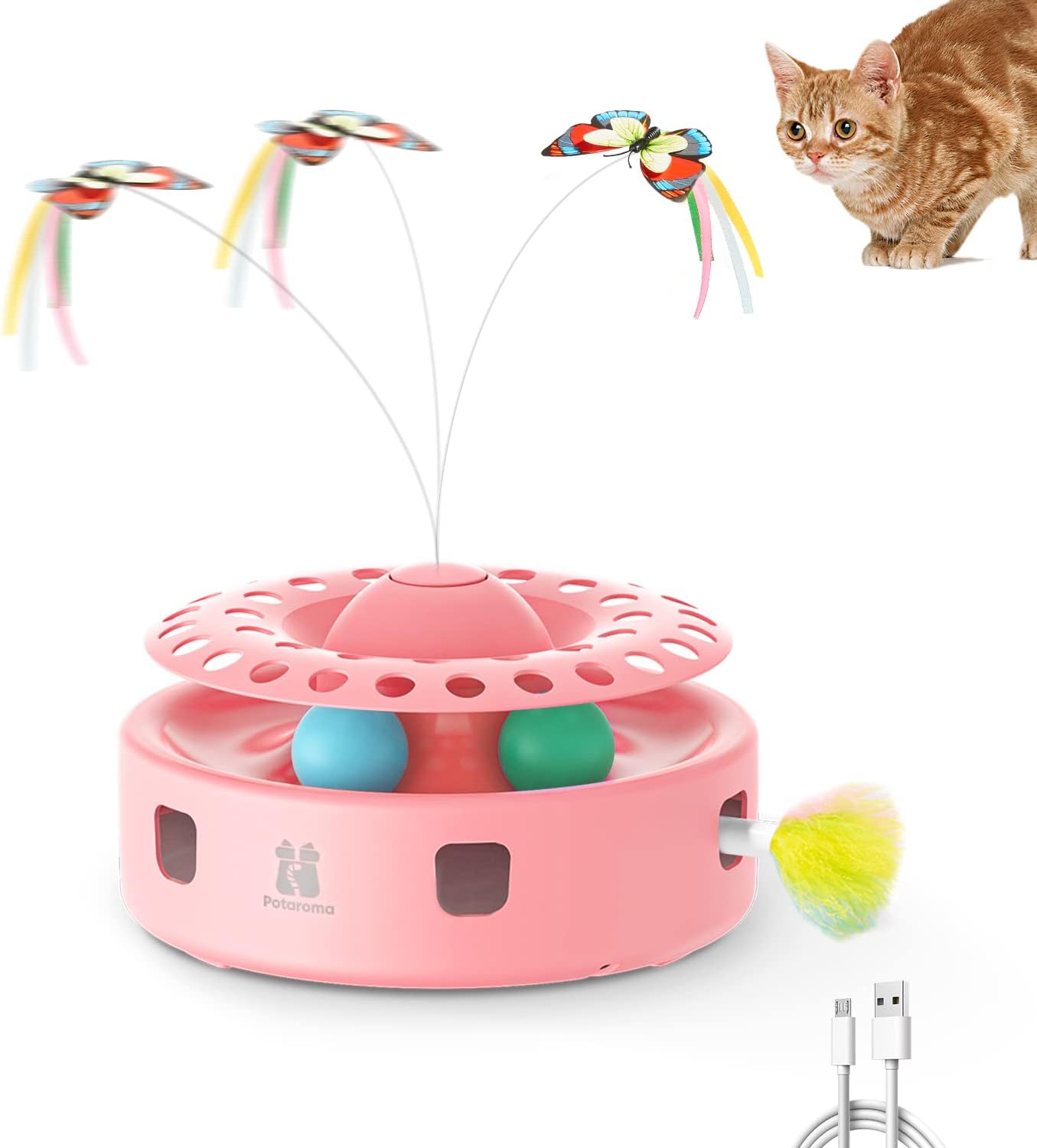 POTAROMA 3-in-1 Automatic Interactive Cat Toy