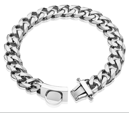 W/W LIFETIME Heavy-Duty Stainless Steel Chain Link Dog Collar