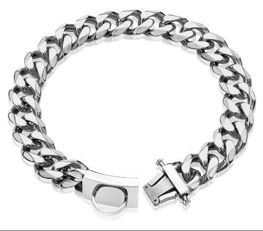 W/W LIFETIME Heavy-Duty Stainless Steel Chain Link Dog Collar