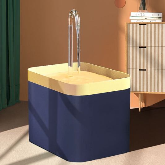 navy blue and yellow pet water fountain